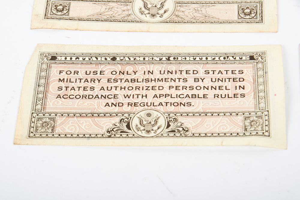 Collection of Vintage World War II US Military Currency