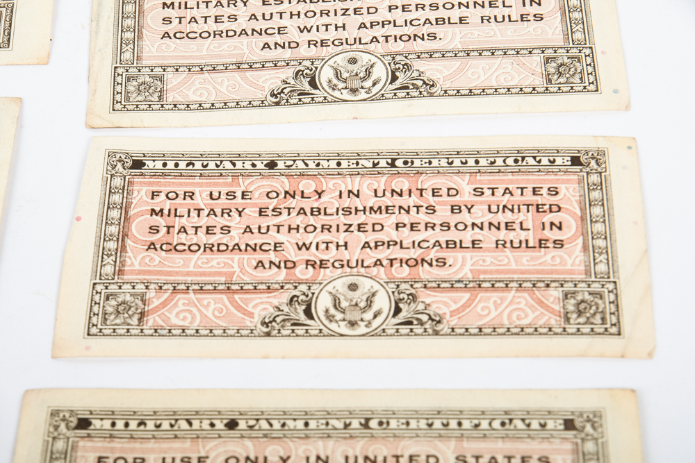 Collection of Vintage World War II US Military Currency