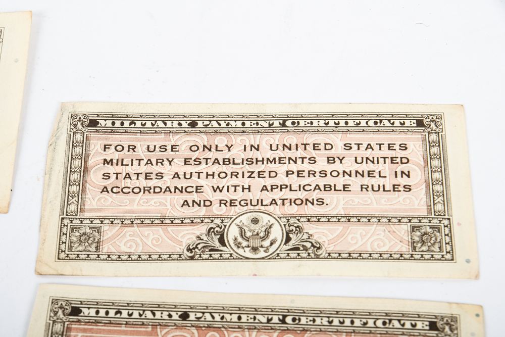 Collection of Vintage World War II US Military Currency