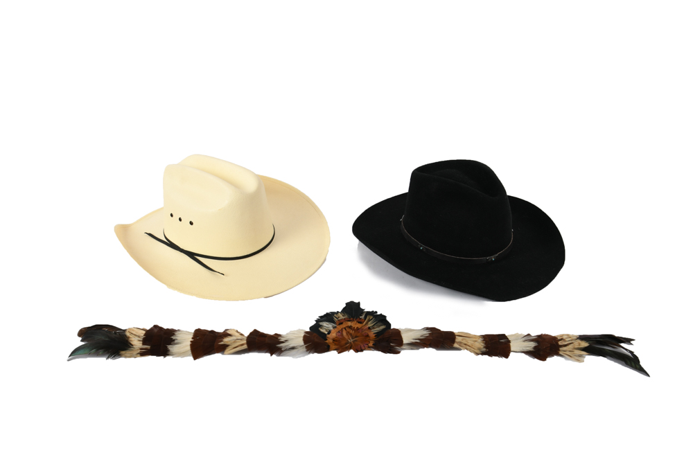 Pair of Cowboy Hats Featuring Stetson