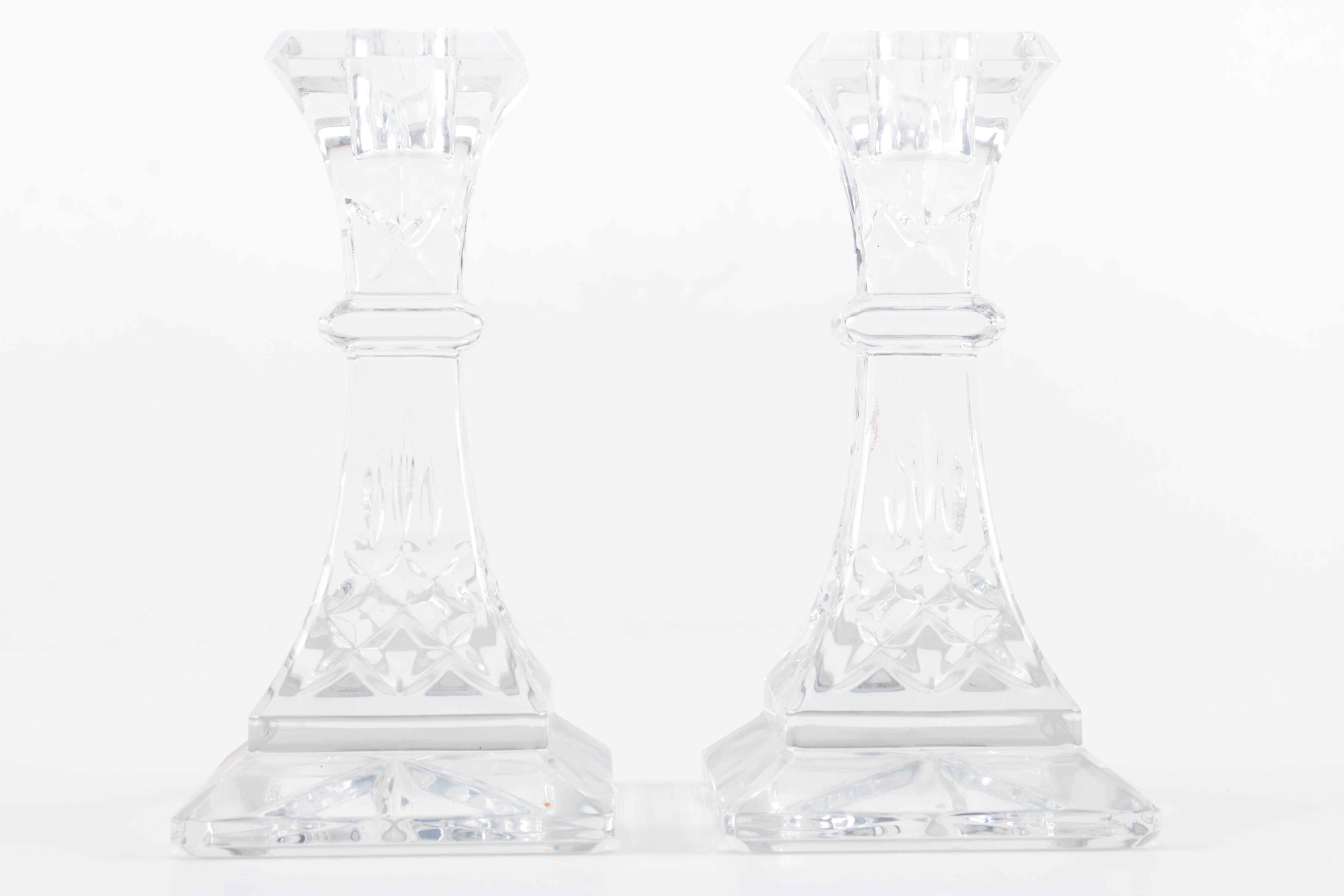 Waterford "Lismore" Crystal Candlesticks