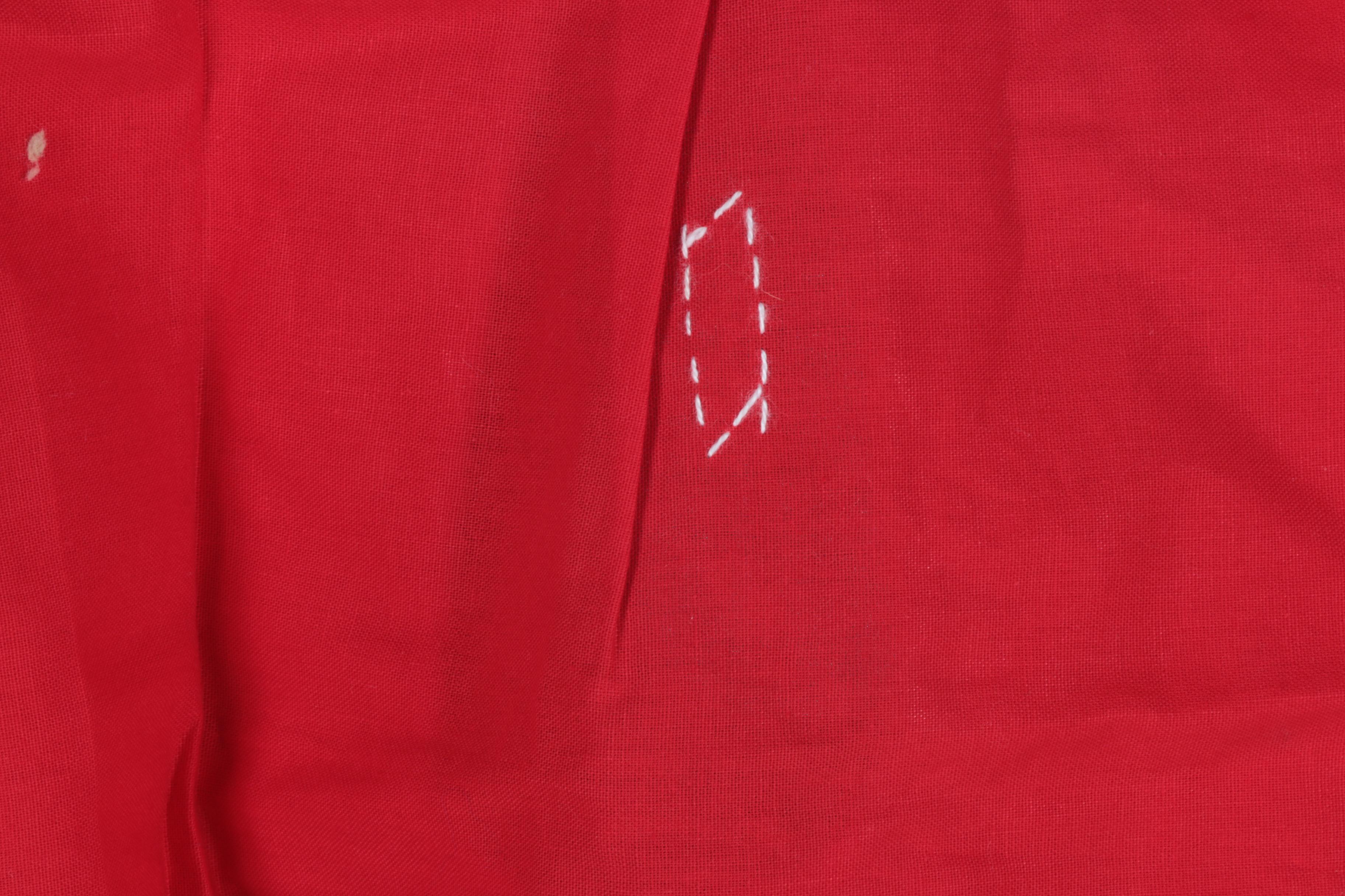 Red and Teal Vintage Embroidered Aprons