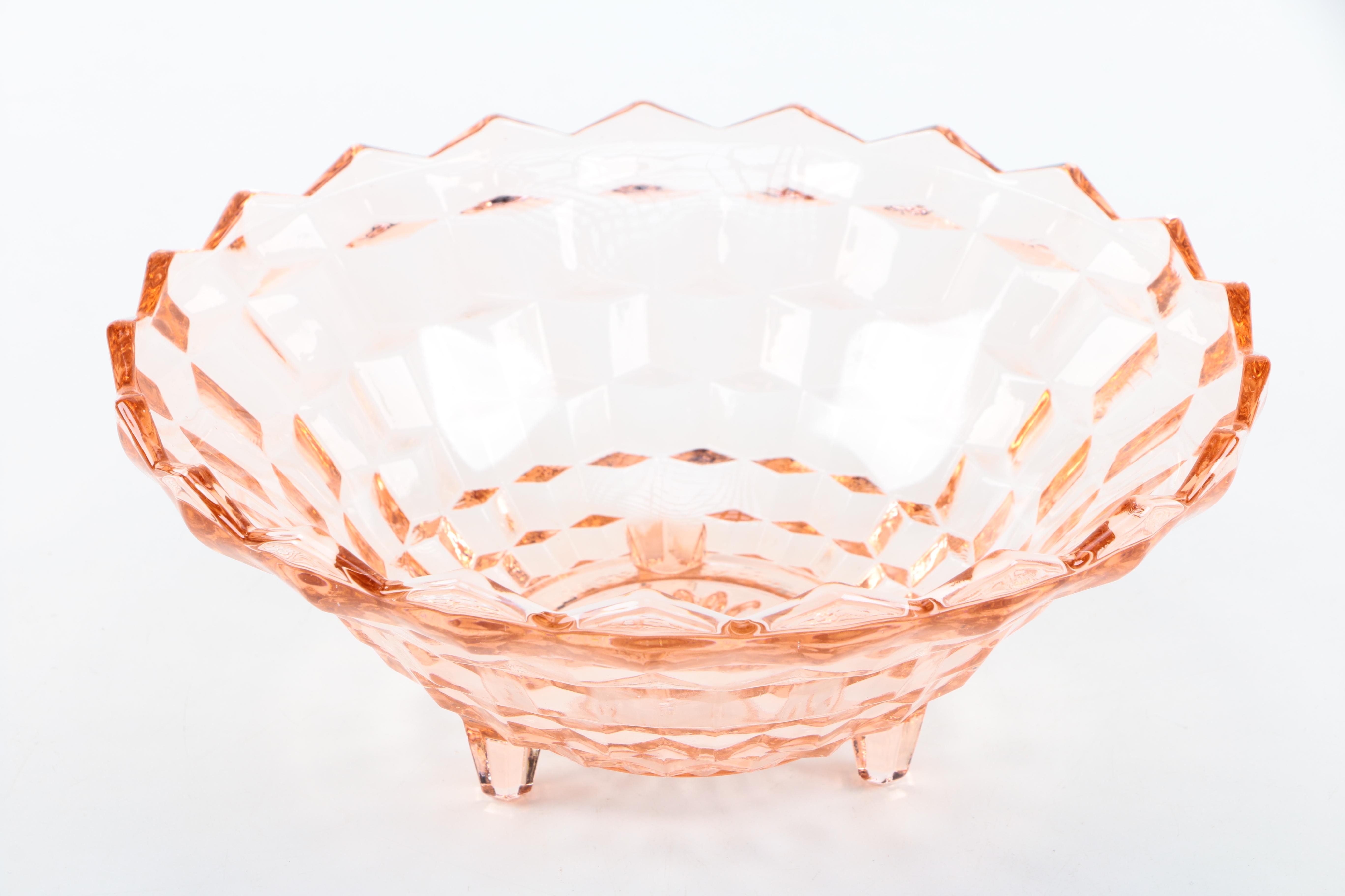 Vintage Pink Fostoria Optic Depression Glass With Others