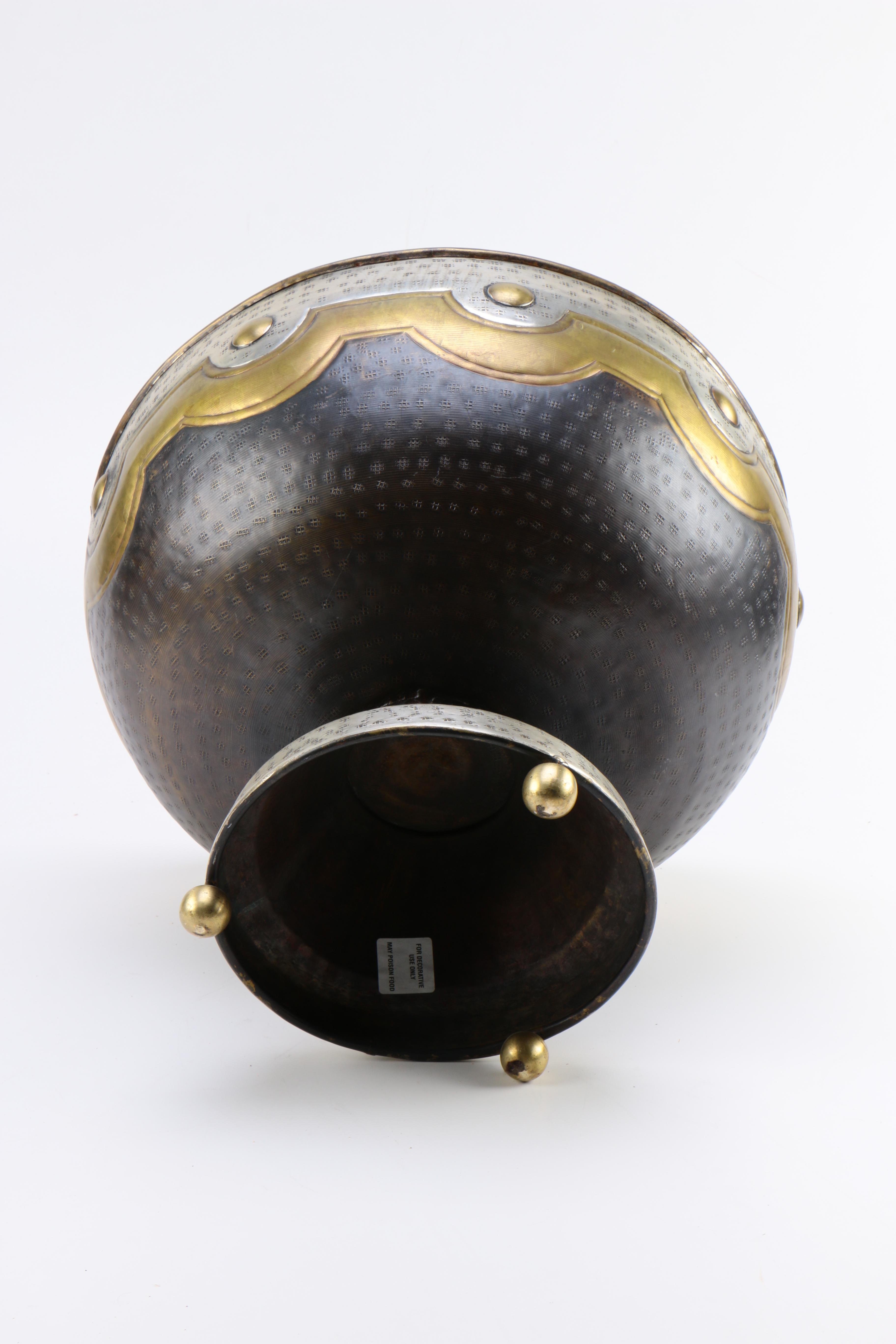 Large Metal Footed Bowl