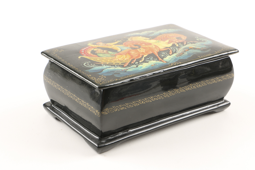 Three Russian Lacquer Palekh Boxes