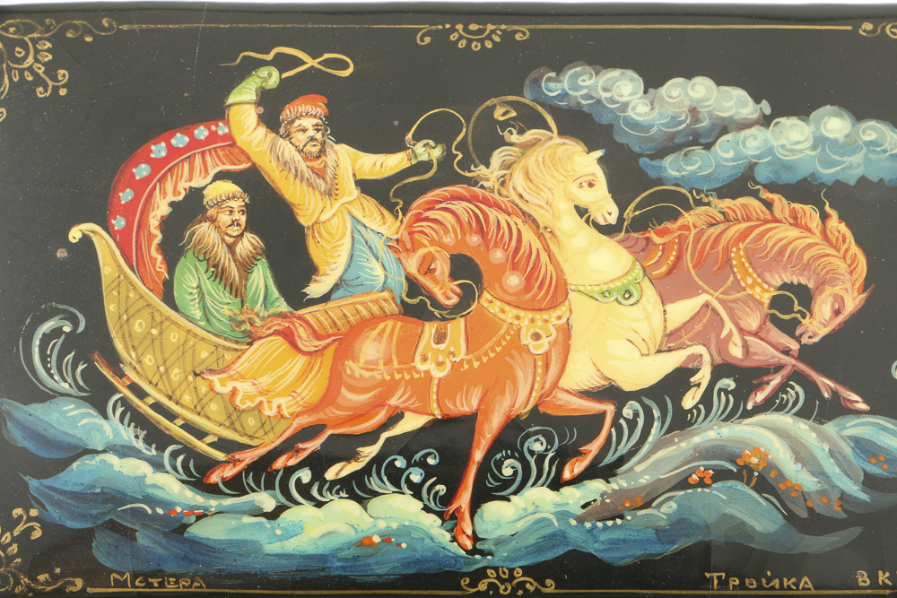 Three Russian Lacquer Palekh Boxes