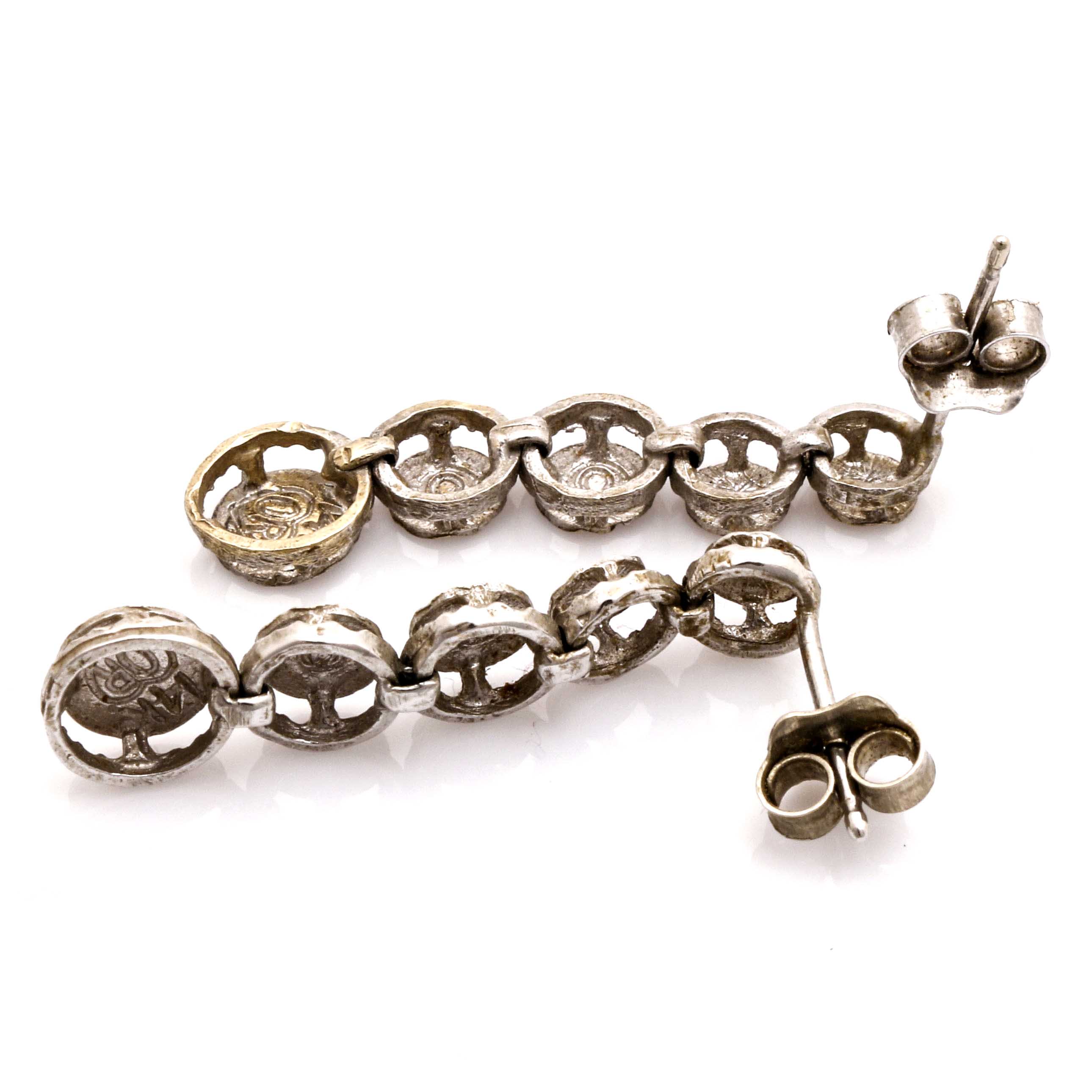 14K White and Yellow Gold Cultured Pearl and Glass Crystal Bracelet and Earrings