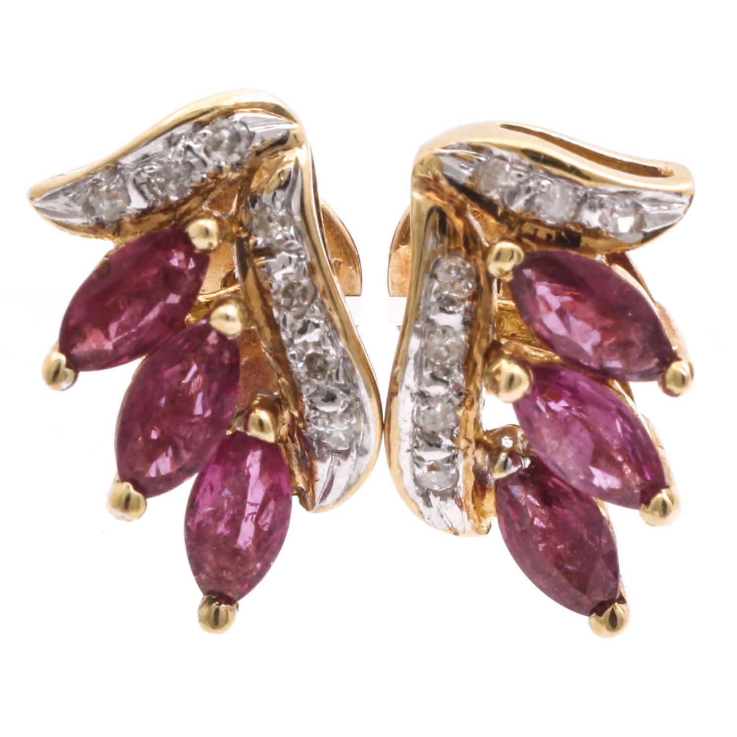 14K Yellow Gold Gemstone Earrings