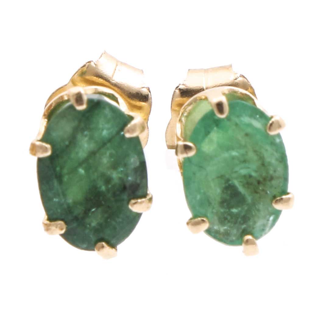14K Yellow Gold Gemstone Earrings