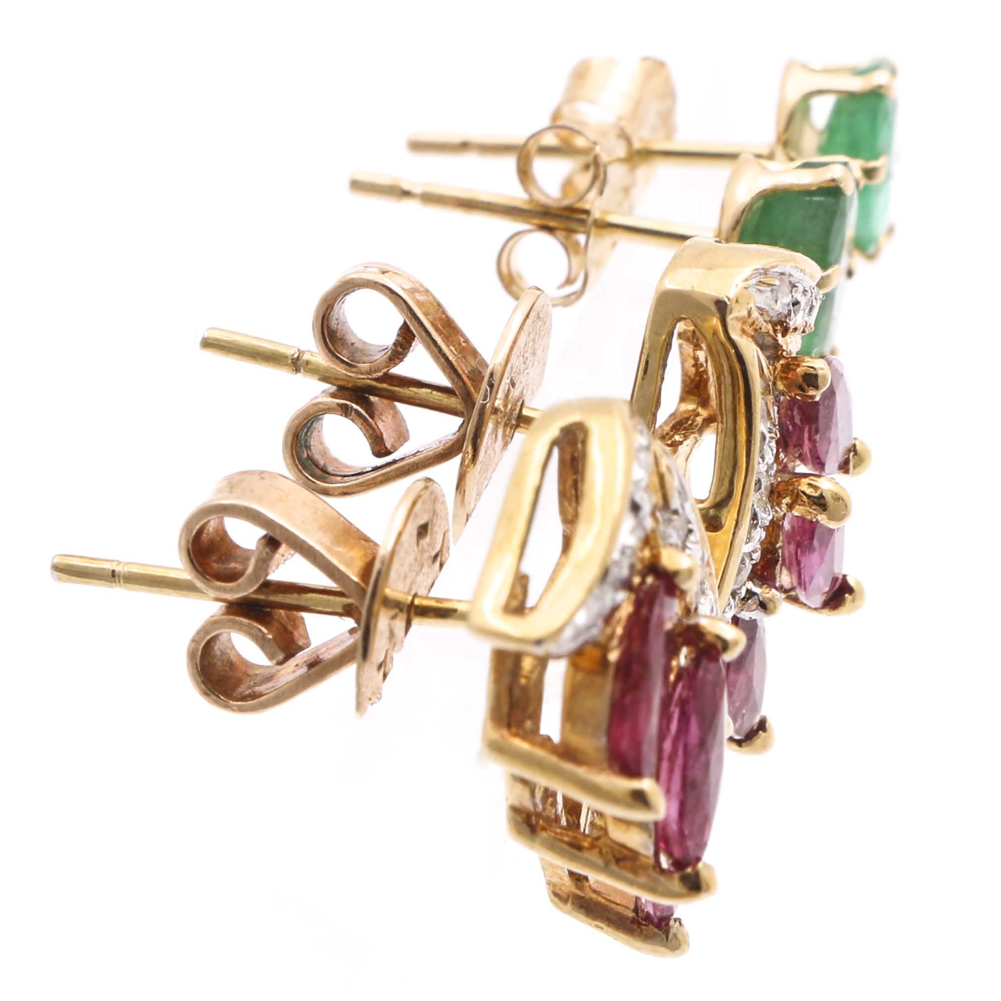 14K Yellow Gold Gemstone Earrings