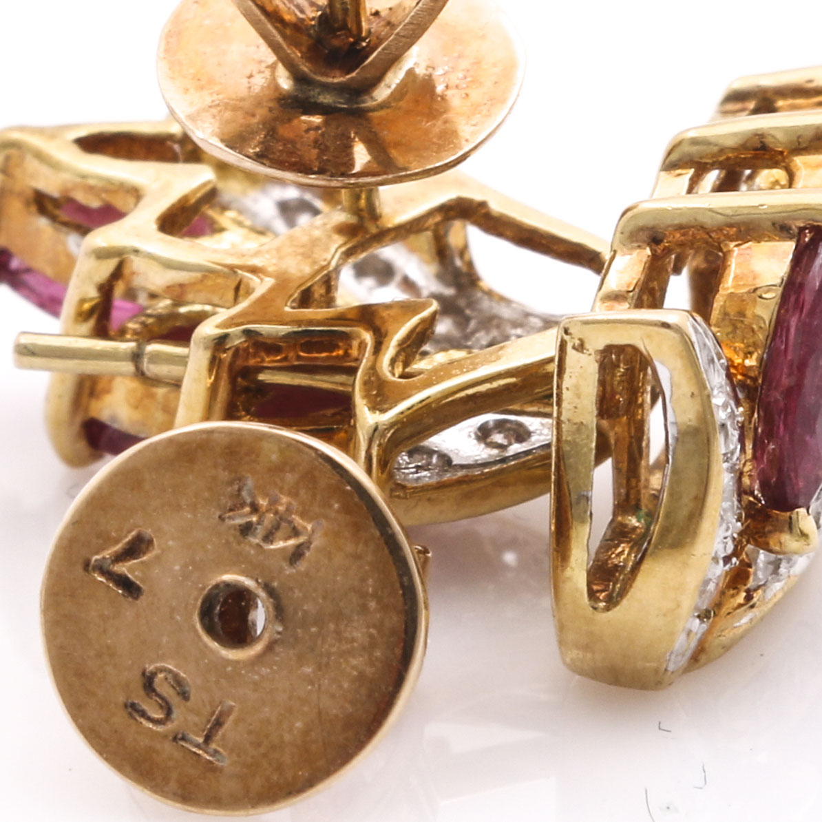 14K Yellow Gold Gemstone Earrings