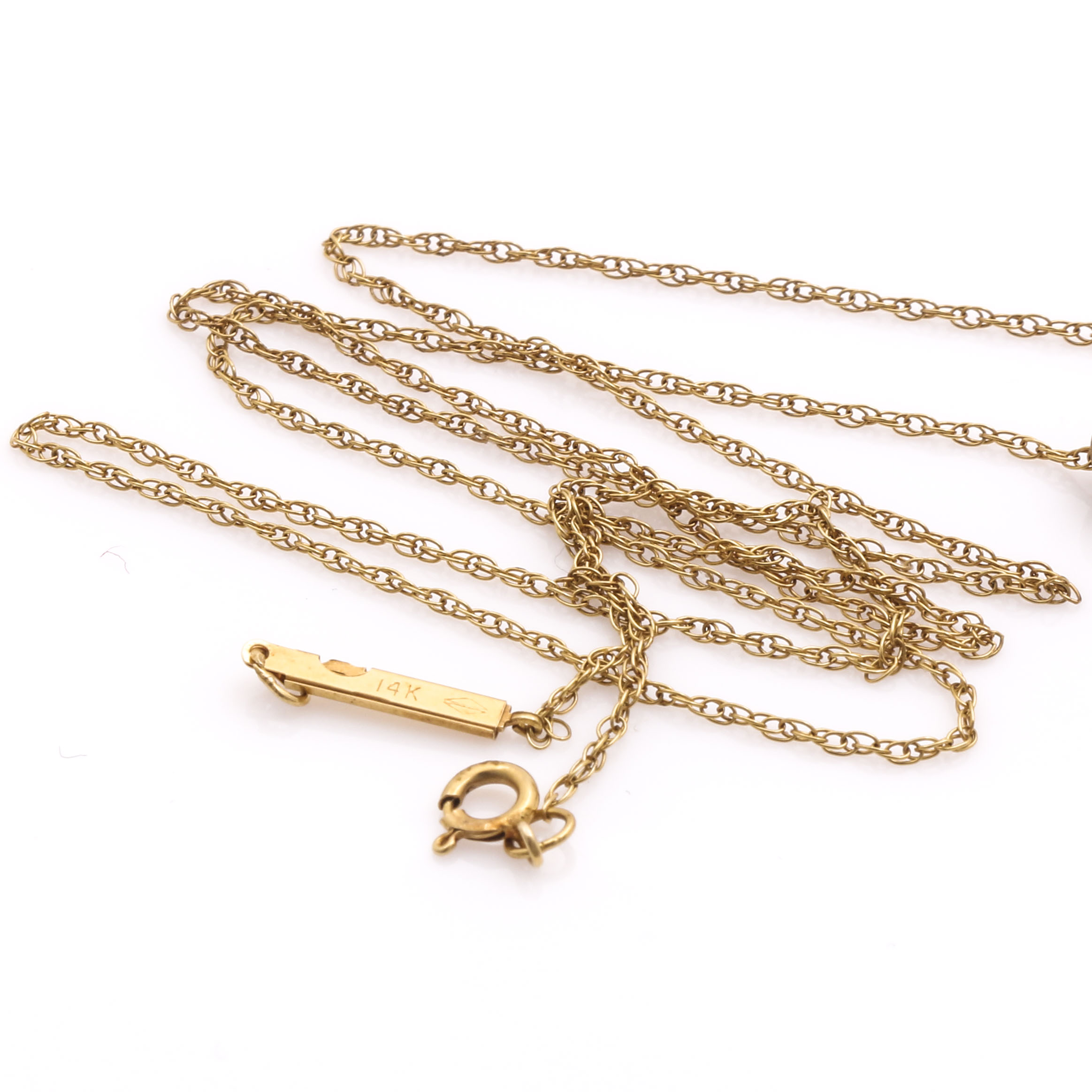 14K Yellow Gold Beads and Rope Chain Necklace