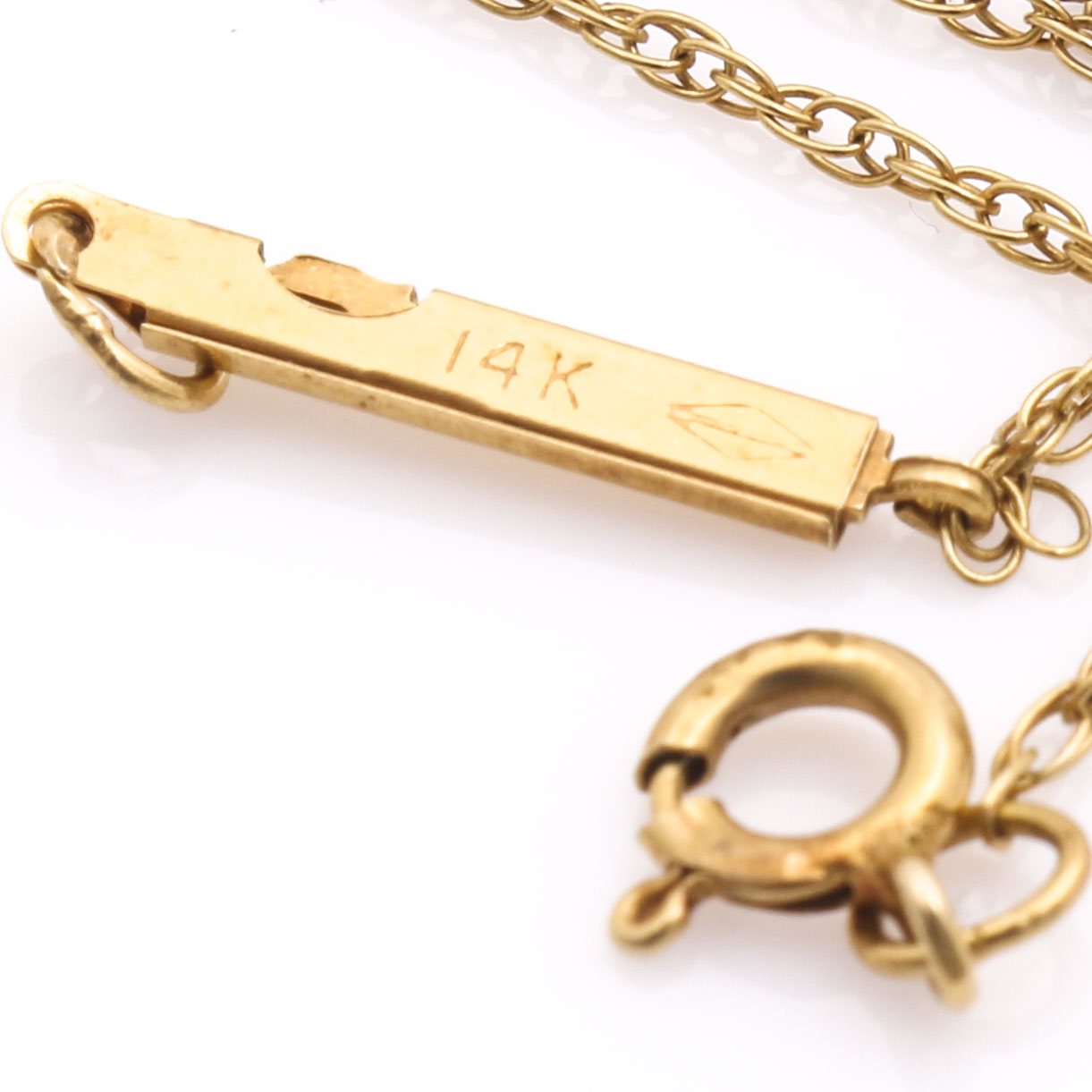 14K Yellow Gold Beads and Rope Chain Necklace