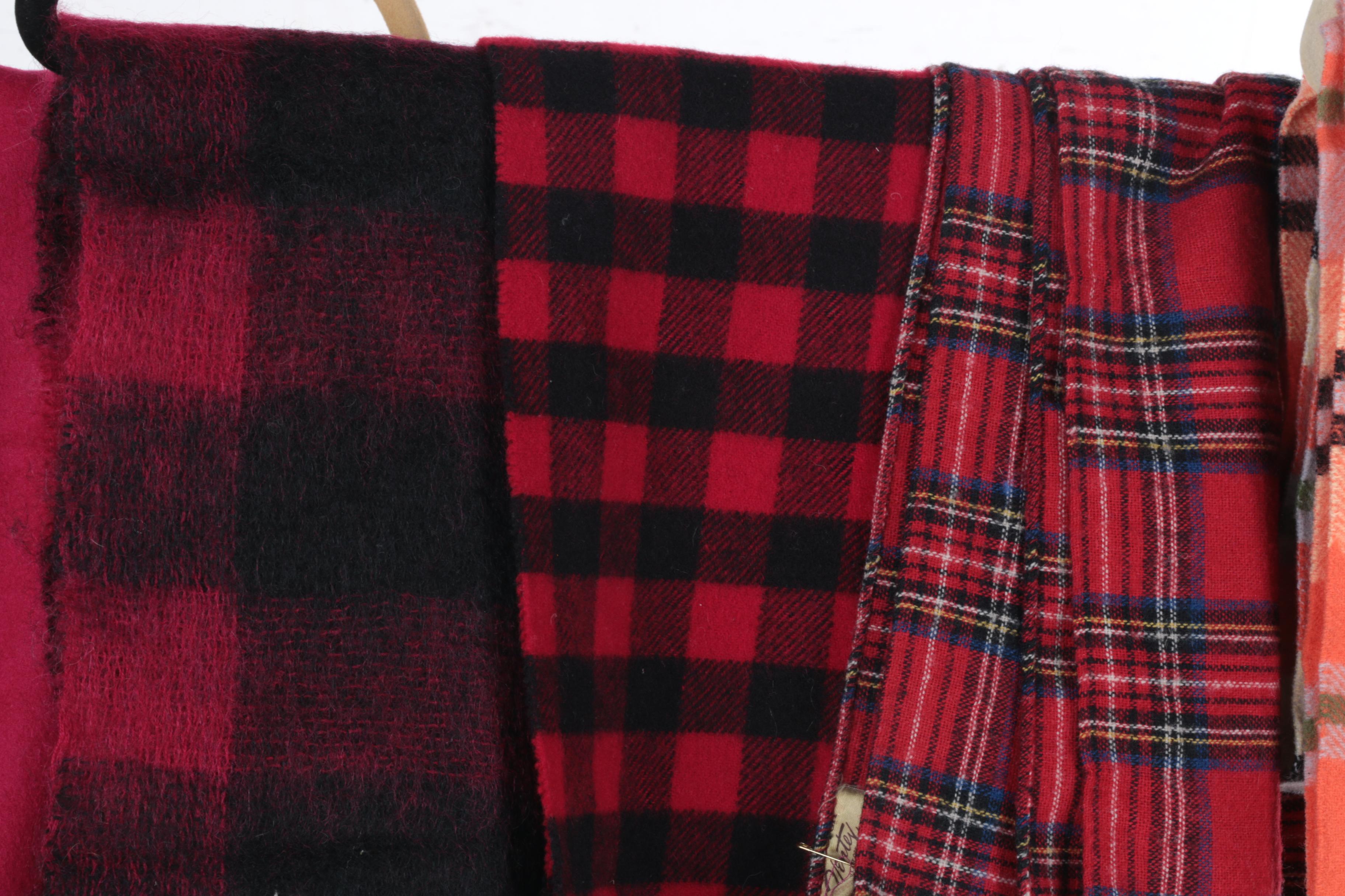 Collection of Vintage Wool Scarves Including Carson Pirie Scott & Co.