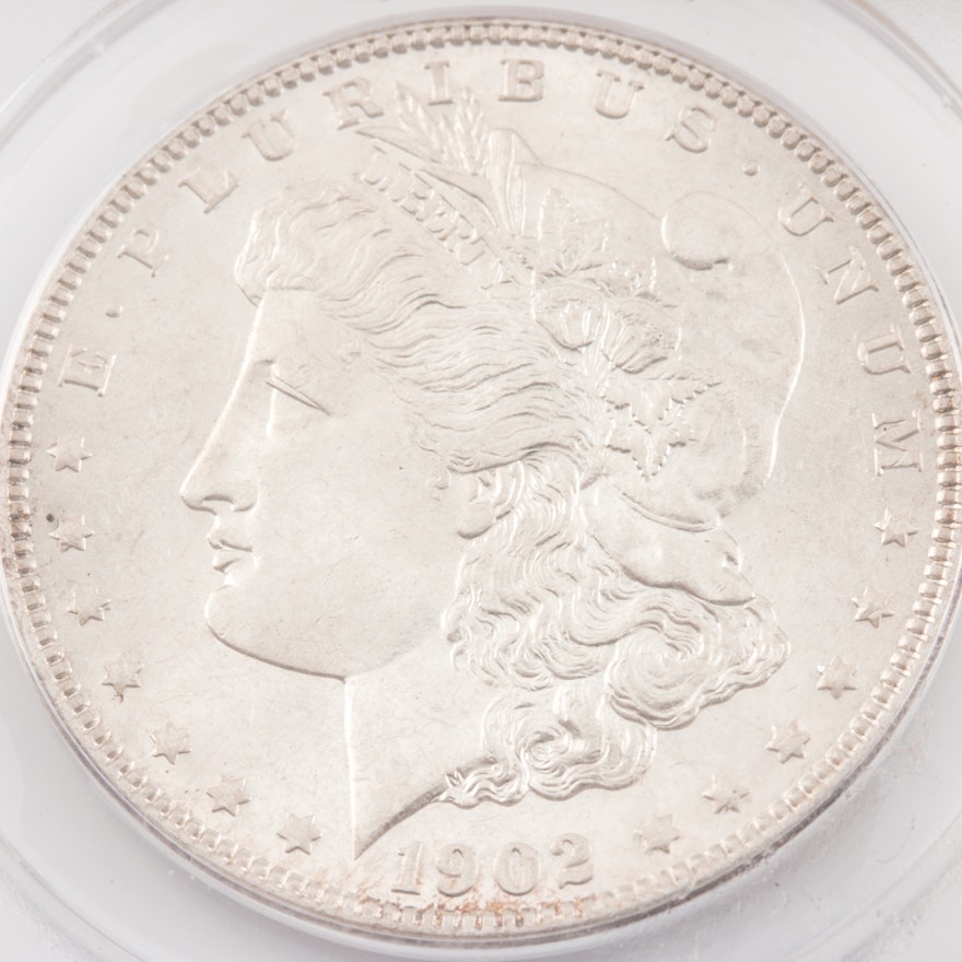 Encapsulated and Graded MS63 (by ANACS) 1902 Morgan Silver Dollar