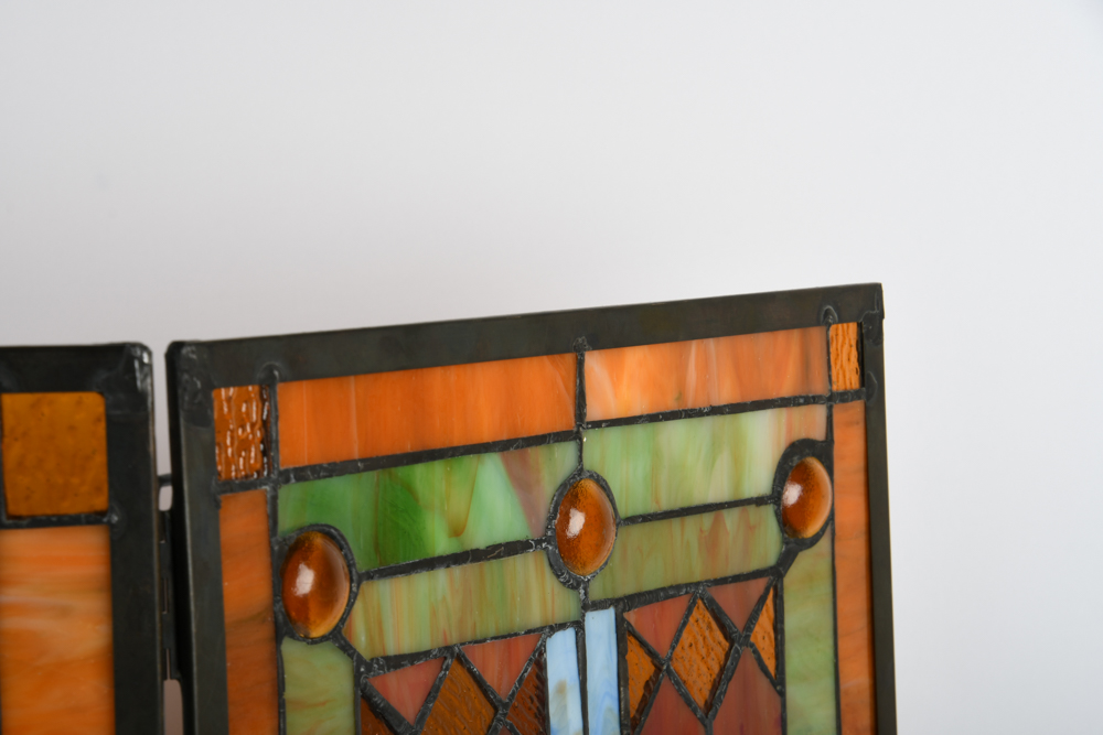Decorative Stained Glass Fireplace Screen