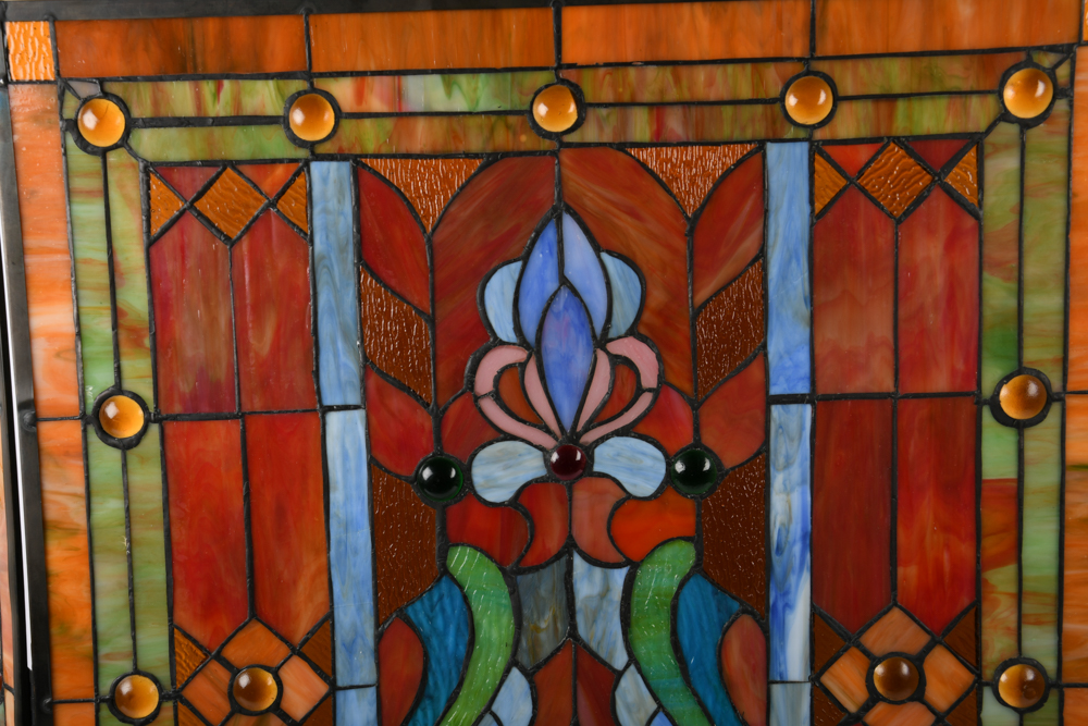 Decorative Stained Glass Fireplace Screen