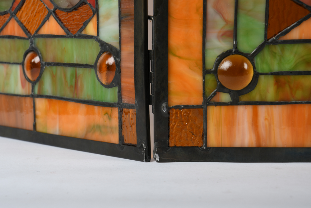 Decorative Stained Glass Fireplace Screen