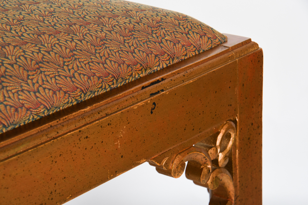 Carved Wooden Chairs with Upholstered Seat and Tassel