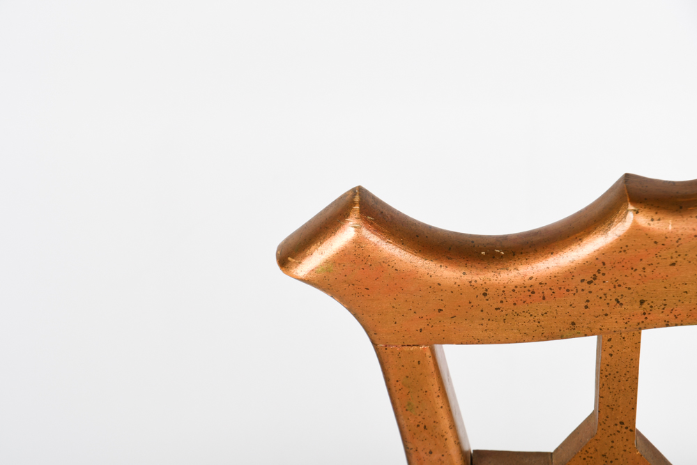 Carved Wooden Chairs with Upholstered Seat and Tassel