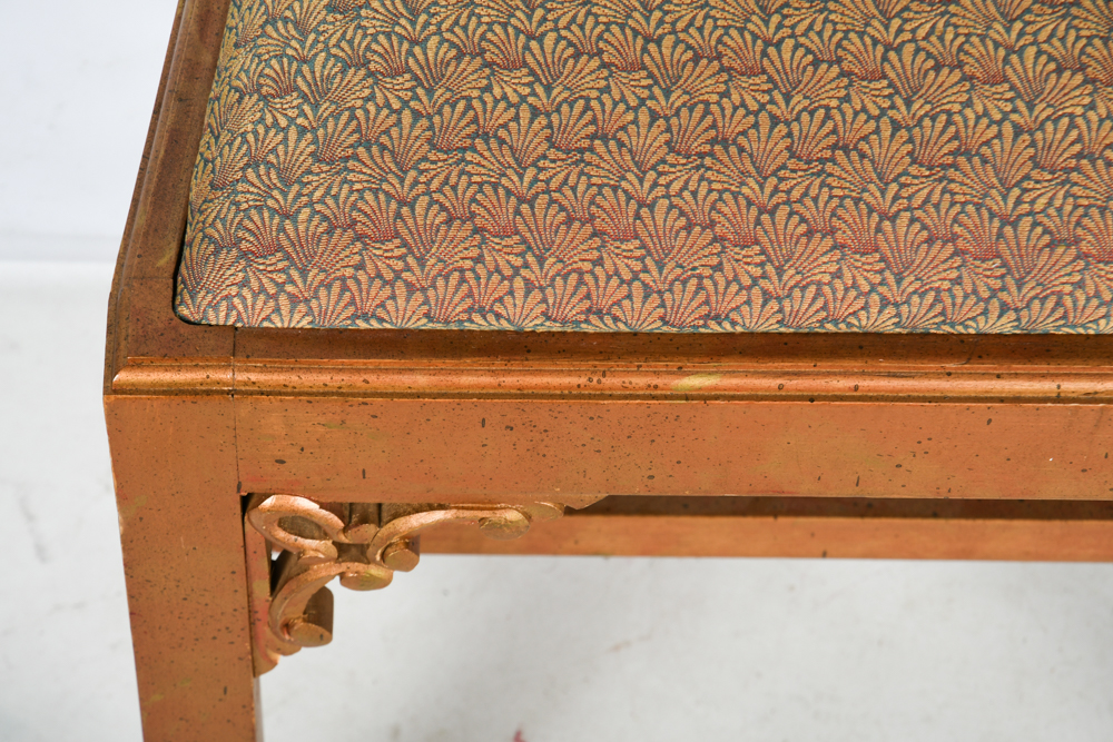 Carved Wooden Chairs with Upholstered Seat and Tassel