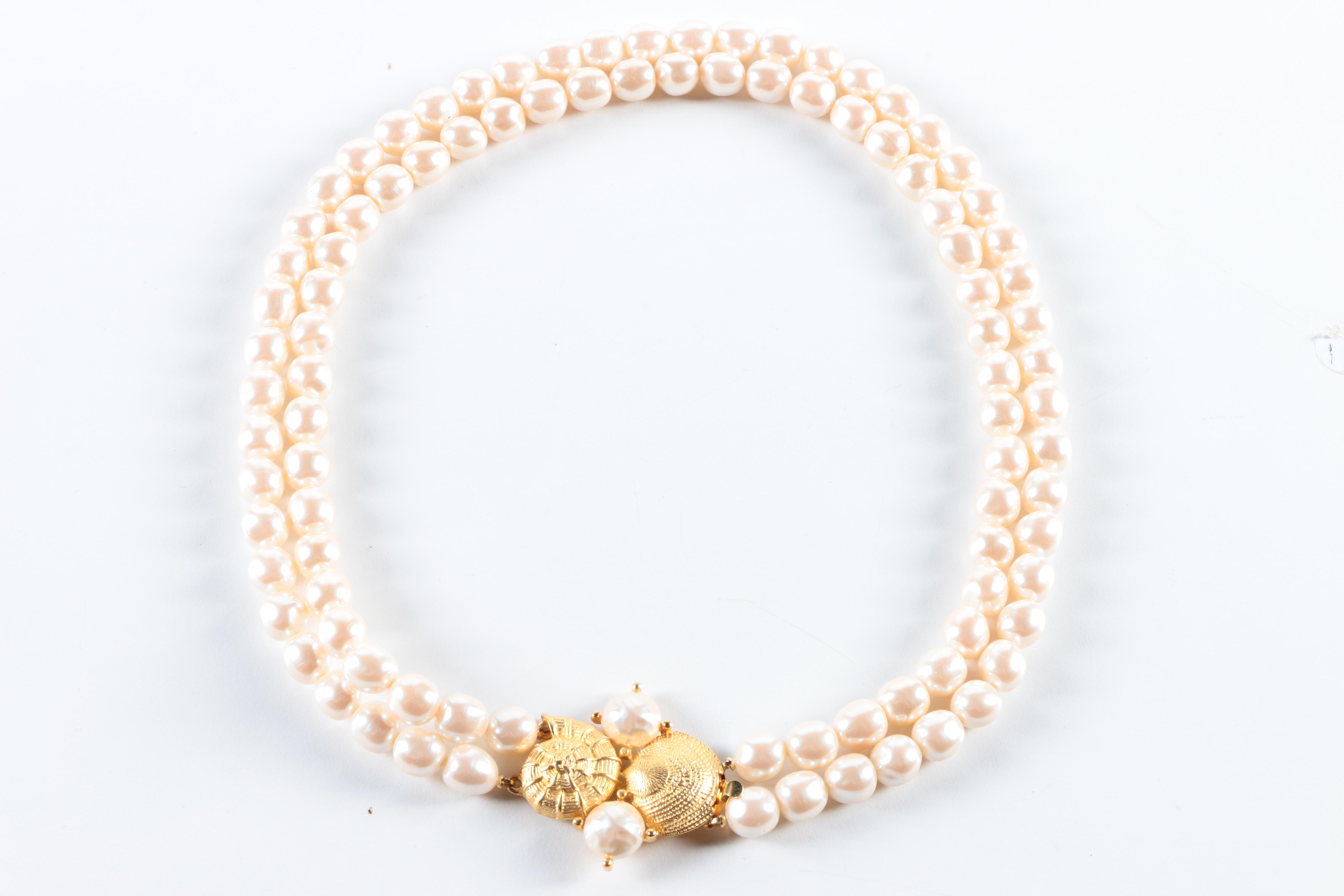 Faux Pearl and Cultured Pearl Jewelry Featuring Trifari