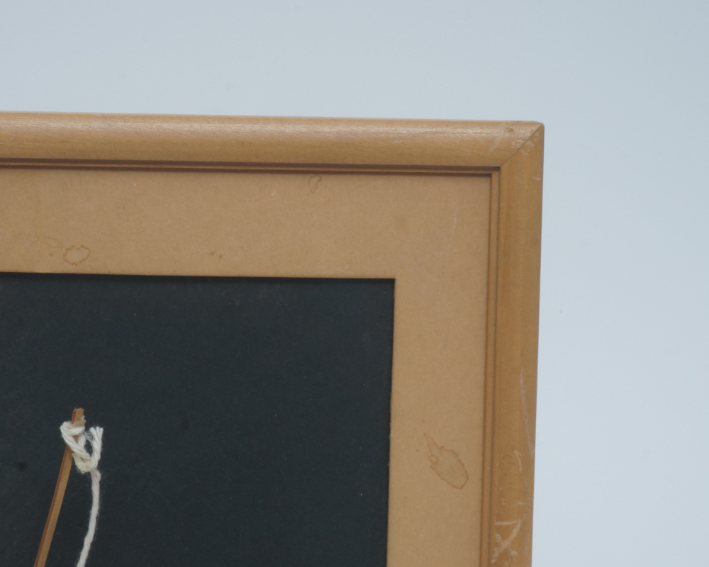 Pair of Wooden Pictures Frames with Ceramic Decorative Figures Of Artcraft Novelty