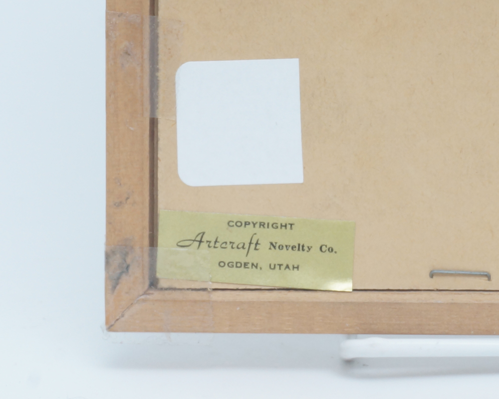 Pair of Wooden Pictures Frames with Ceramic Decorative Figures Of Artcraft Novelty