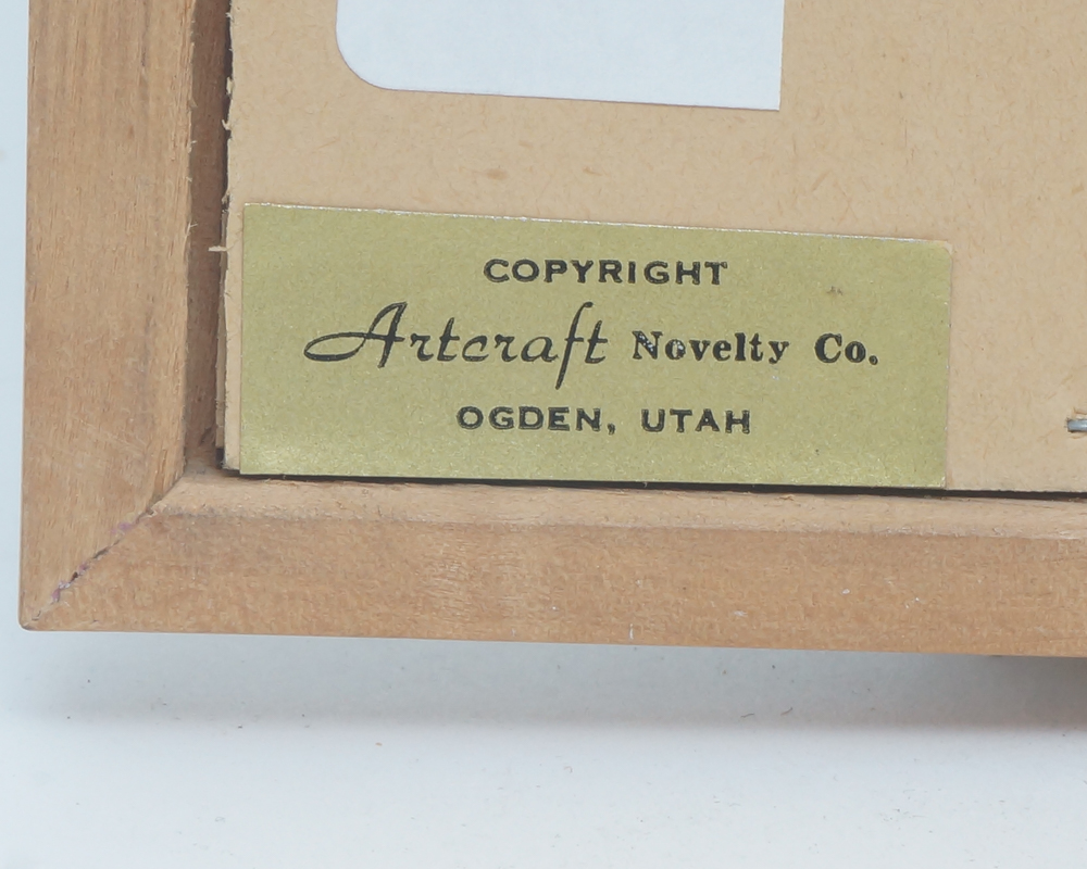 Pair of Wooden Pictures Frames with Ceramic Decorative Figures Of Artcraft Novelty