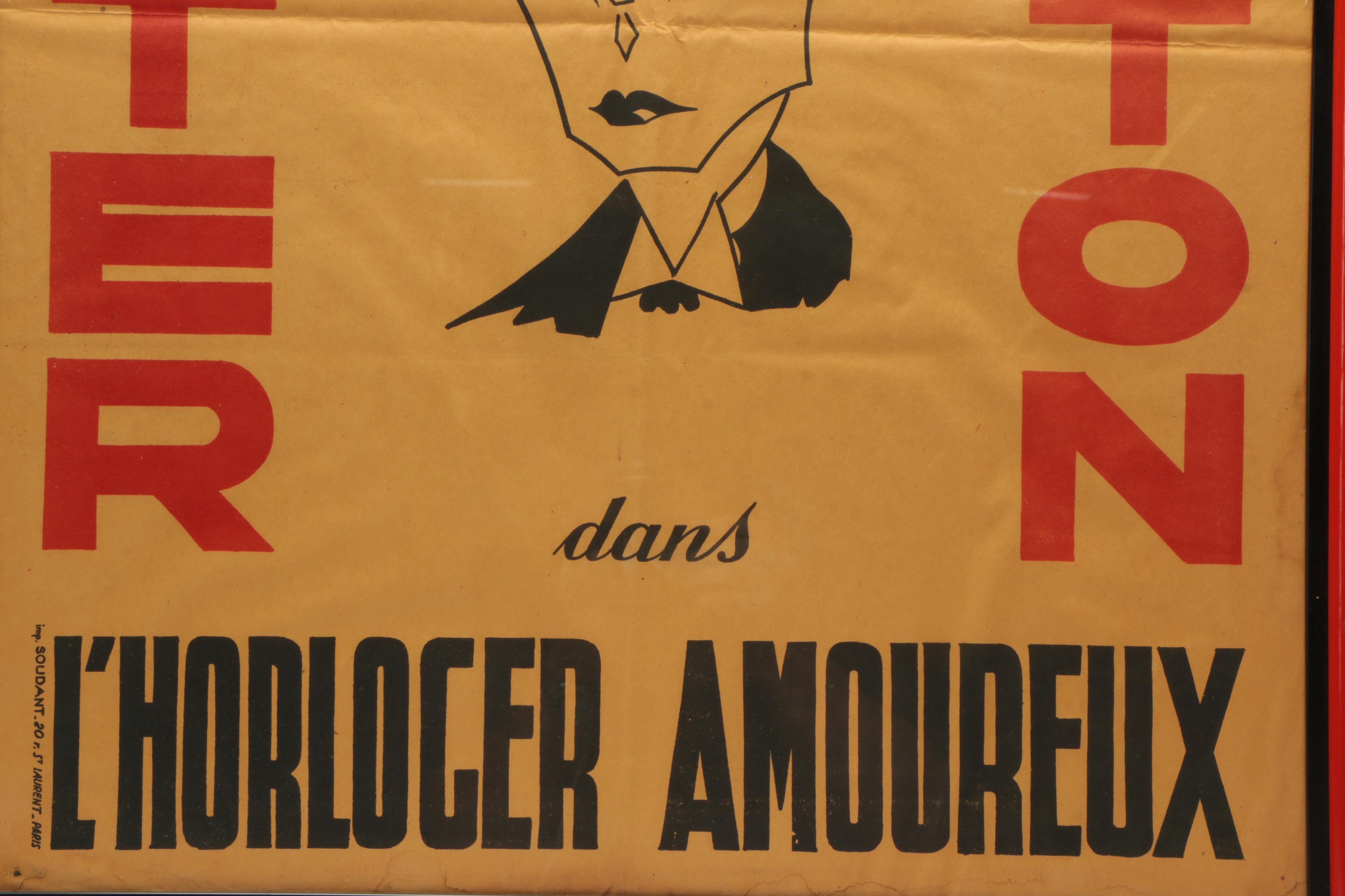 Vintage Movie Poster for "L' Horloger Amoureux"