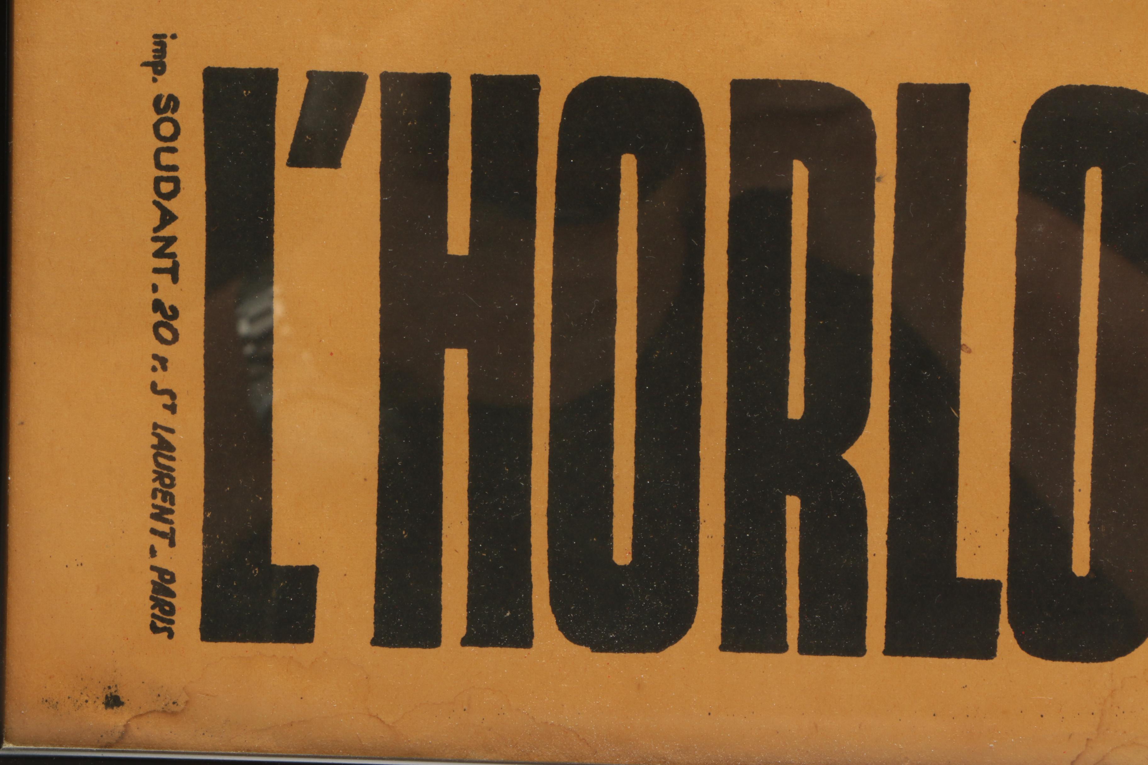 Vintage Movie Poster for "L' Horloger Amoureux"