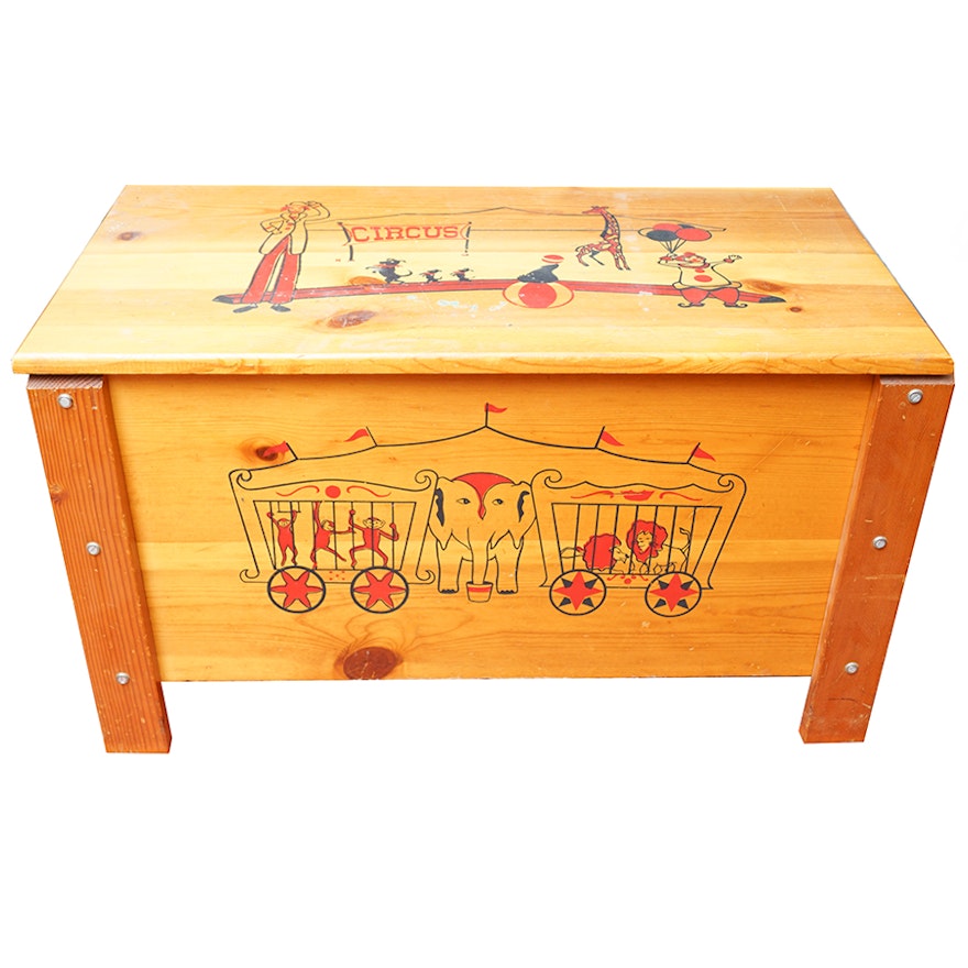 Vintage Wooden Toy Chest