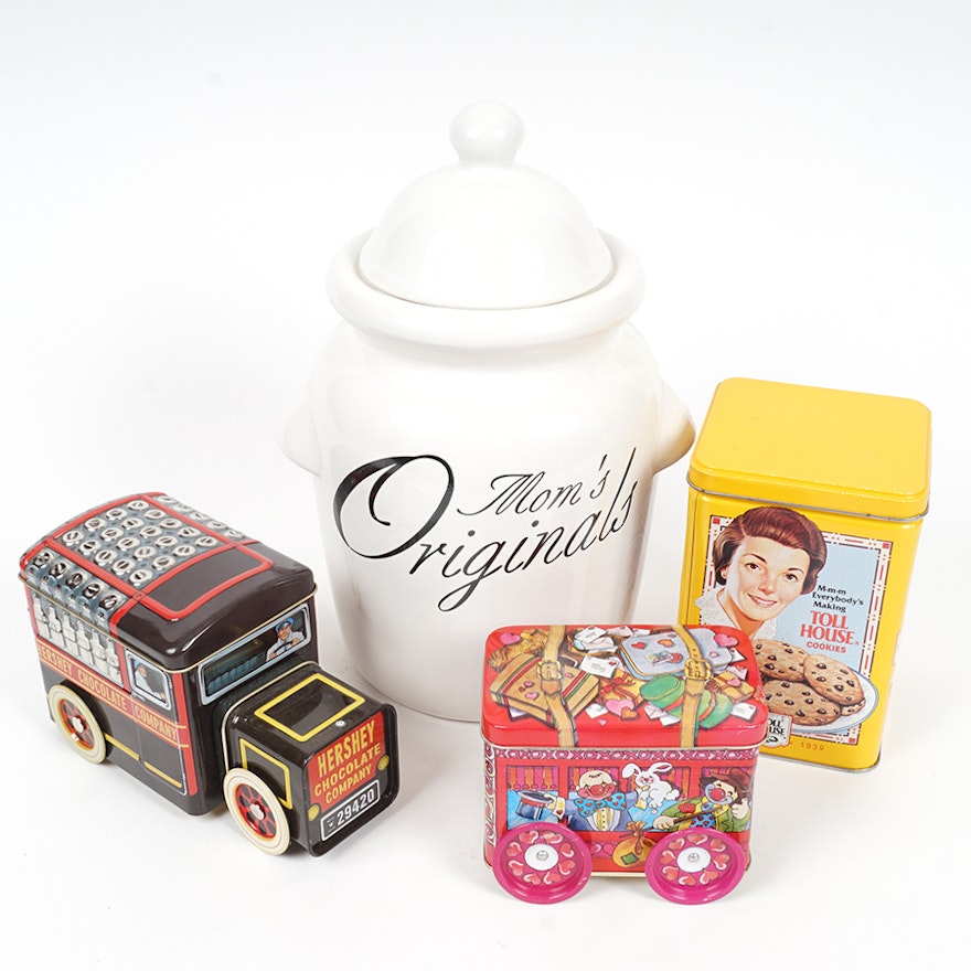 Variety of Tins and a Cookie Jar