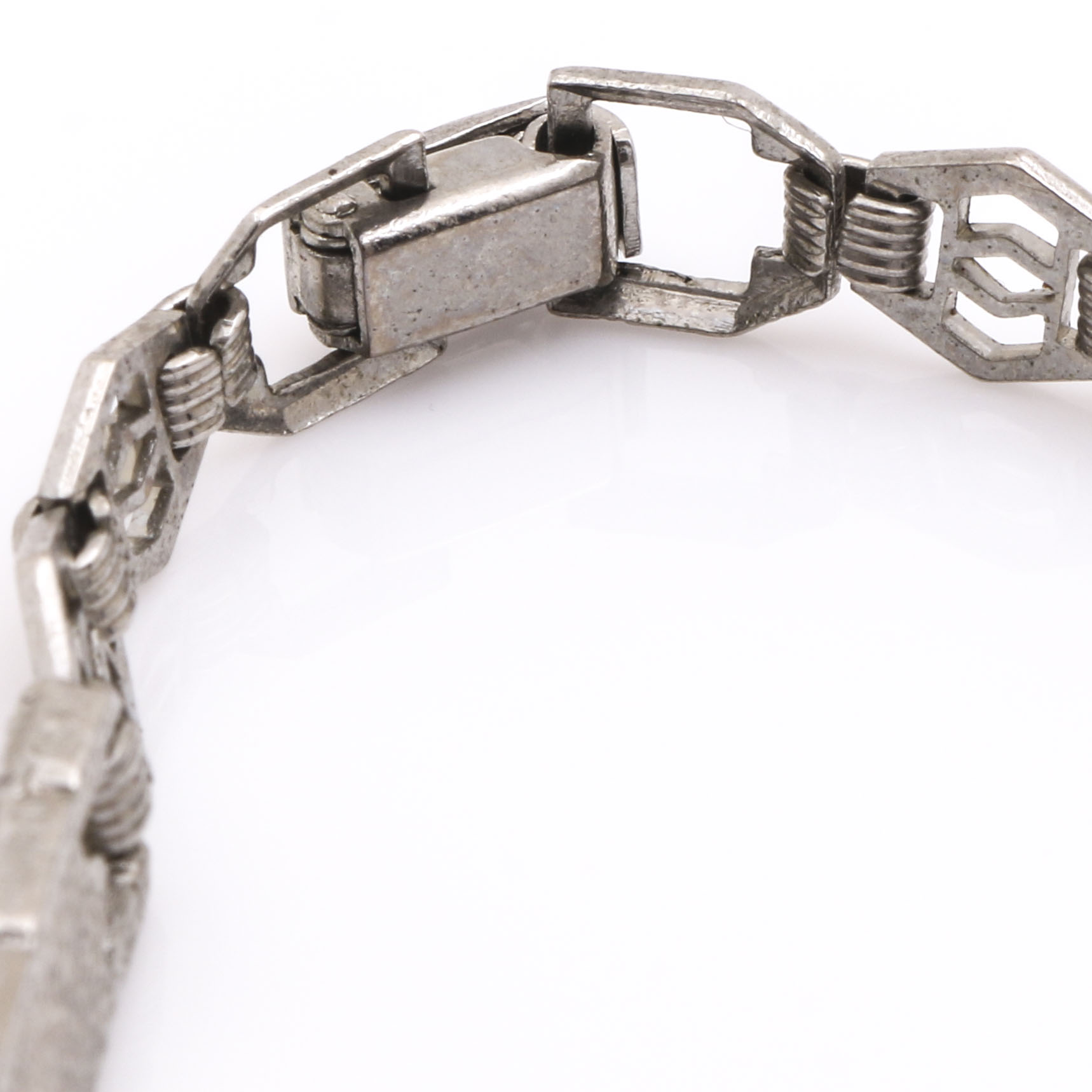 Semag Silver Tone Glass Crystal Encrusted Watch