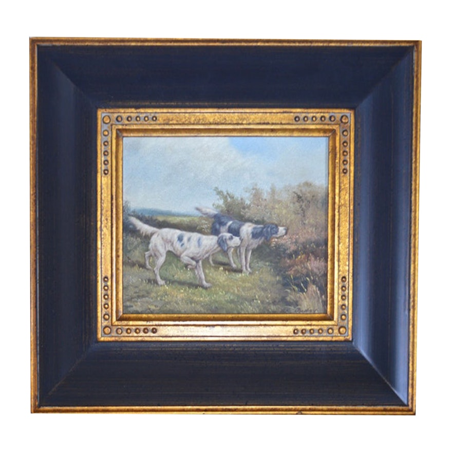 Oil Painting of Hunting Dogs by W. Oudry