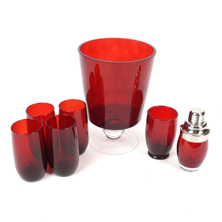 Red Bar Glassware