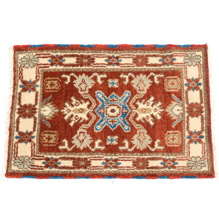 Hand-Knotted Indo-Caucasian Kazak Accent Rug