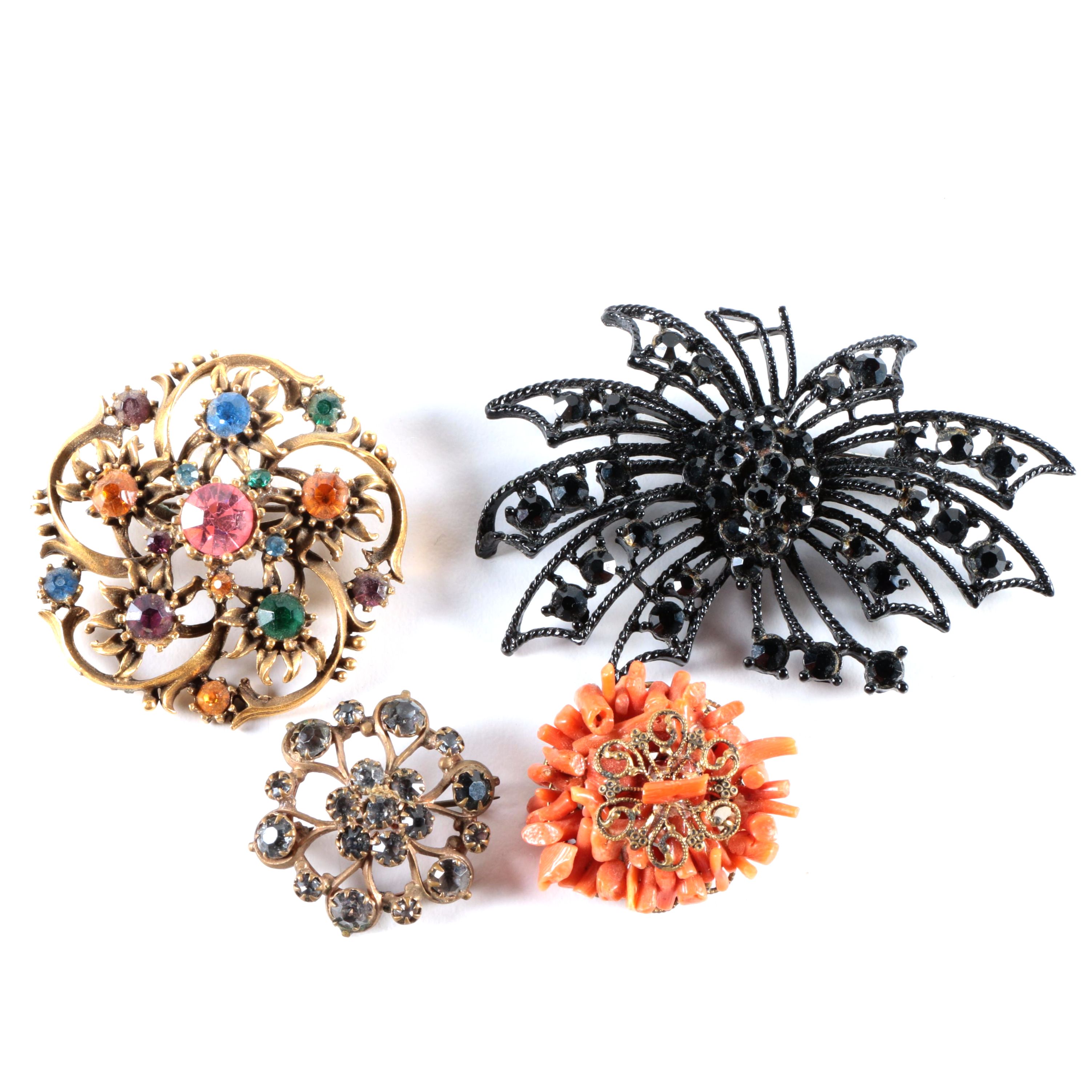 Vintage Brooches Including Coro