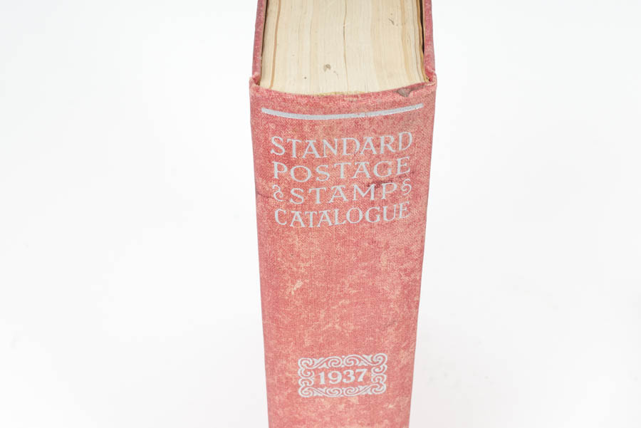 Antique Dictionary and Vintage Stamp Collector's Catalog