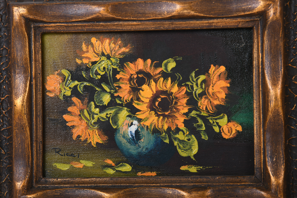 Vintage Framed Floral Still Life Oil Paintings
