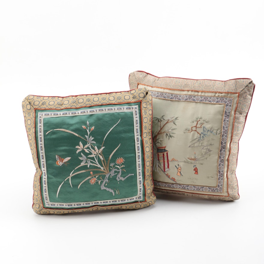 Chinese Embroidered Throw Pillows