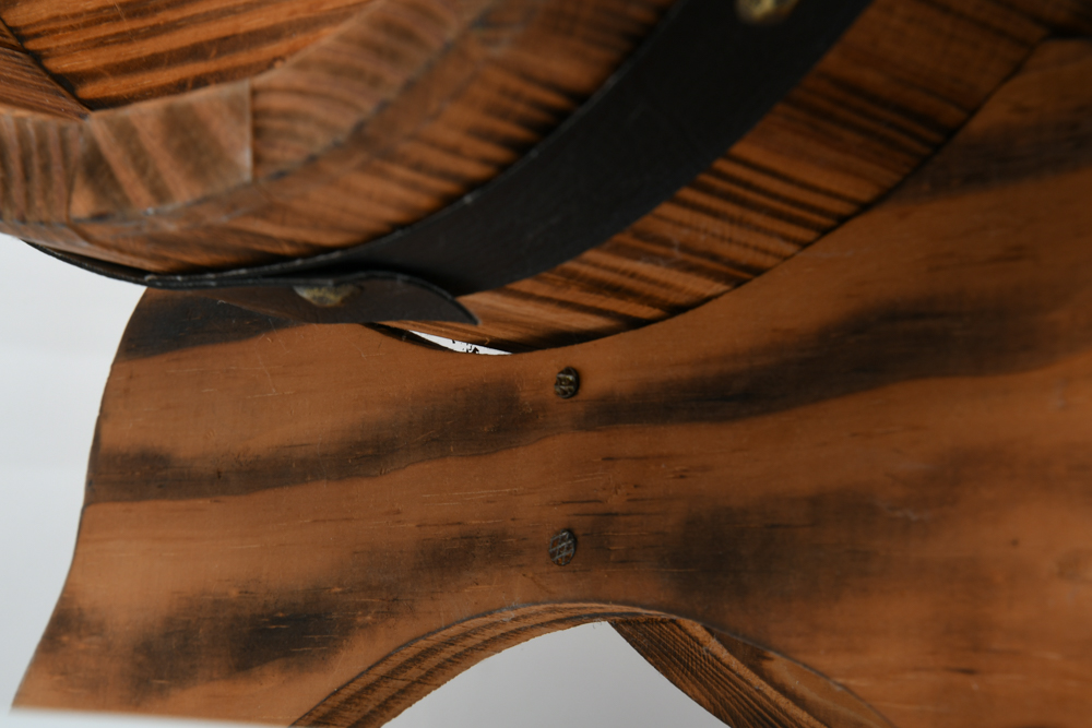 Oak Half Barrel Storage Foot Stool