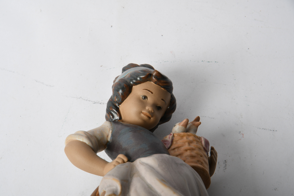 Lladró "Girl with a Basket of Ducks" Figurine