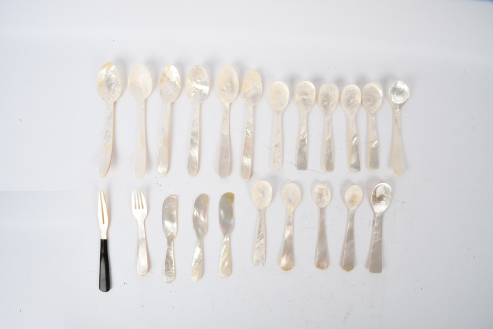 Collection of Mother of Pearl Tableware