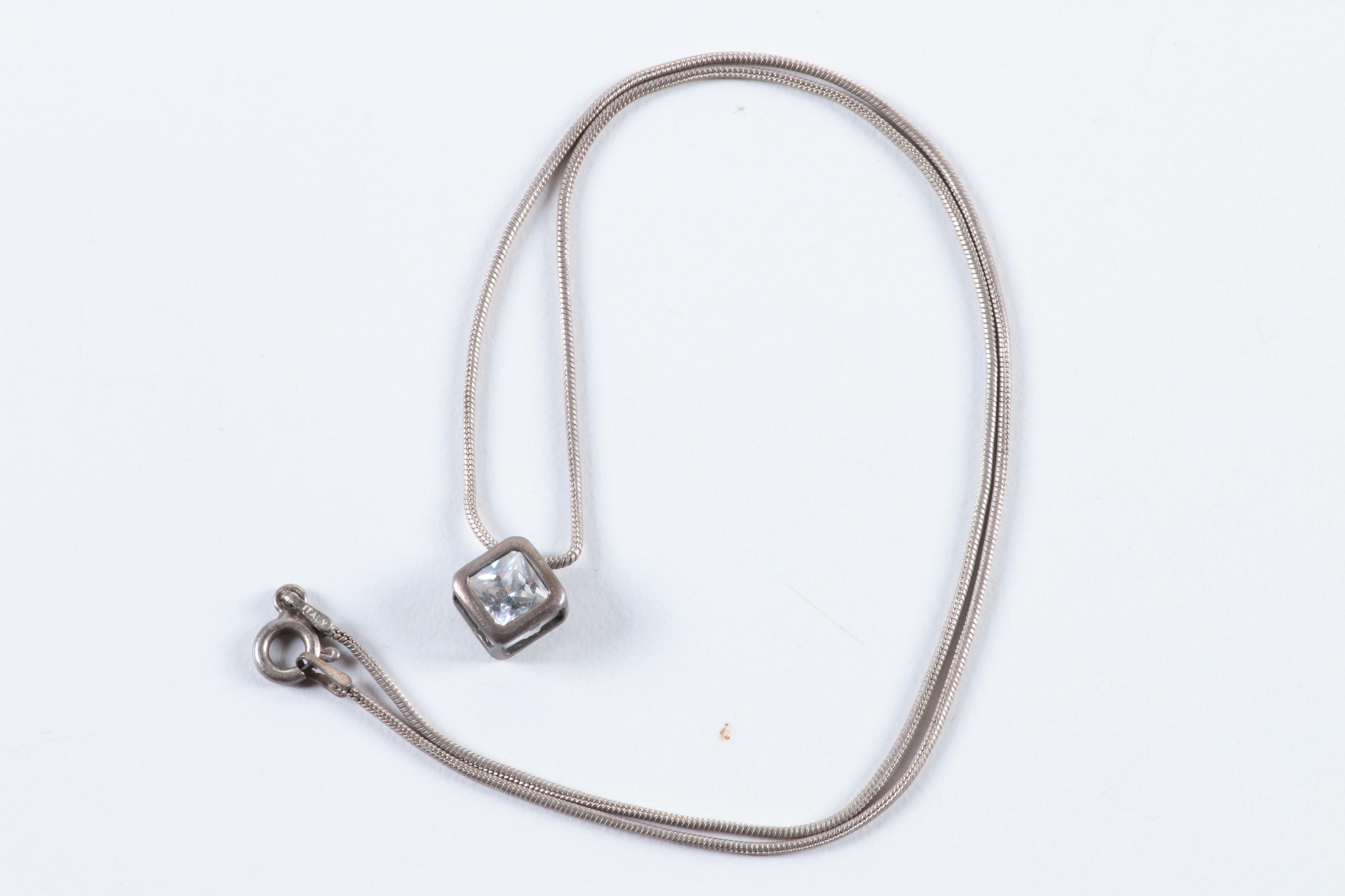 Assortment of Sterling Silver Necklaces and Chains