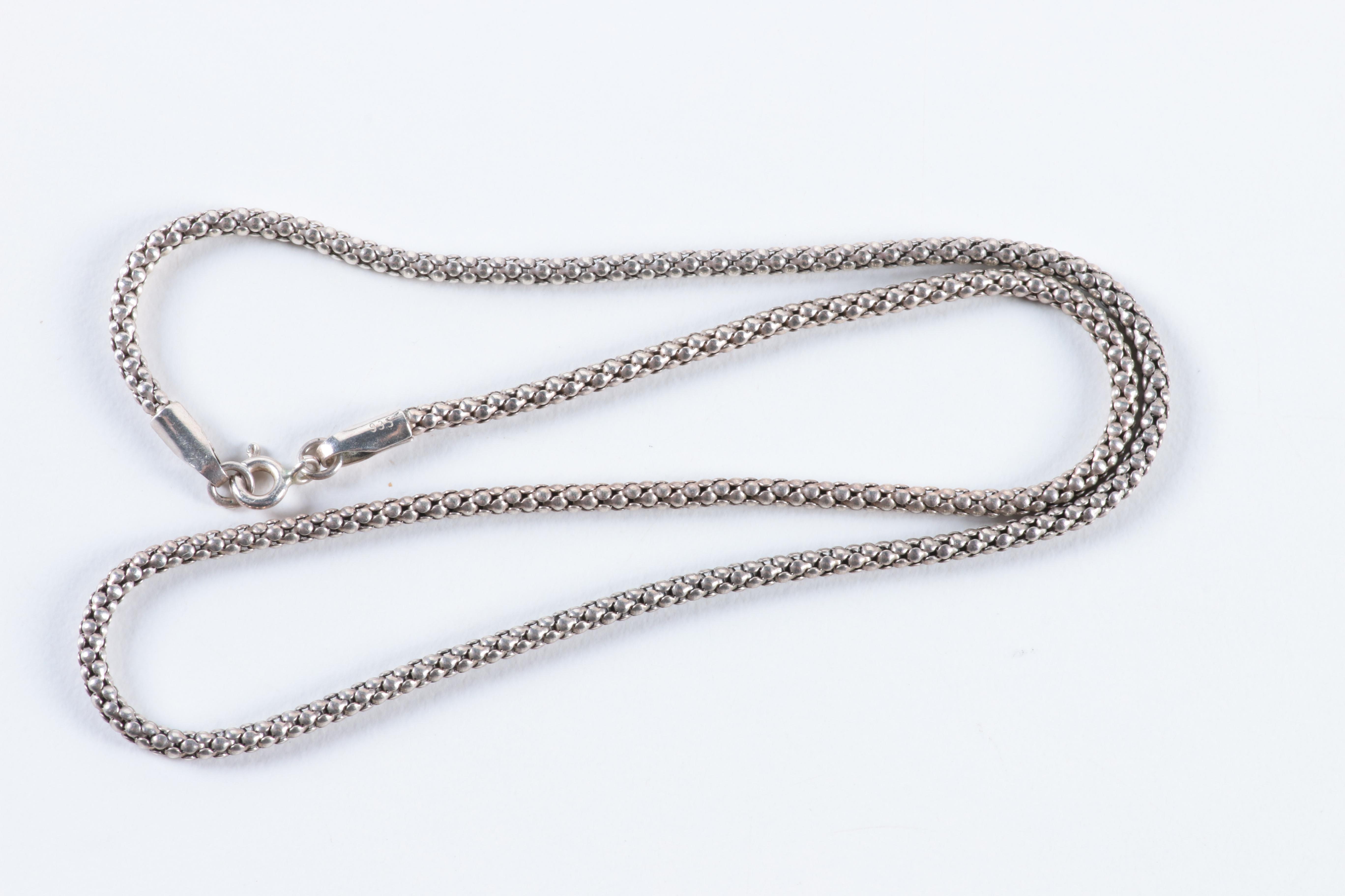 Assortment of Sterling Silver Necklaces and Chains