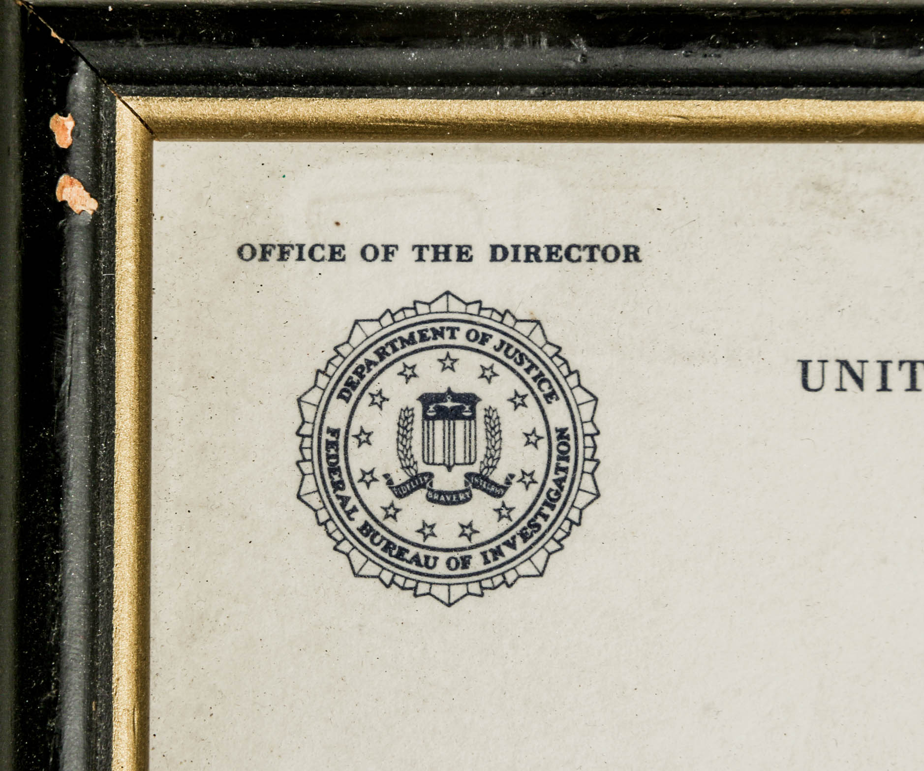 Framed 1972 Letter from Acting FBI Director and 25th Anniversary 10K Service Award Key