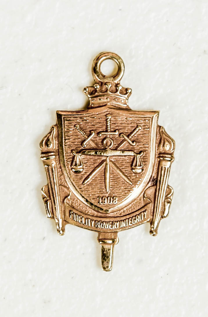 Framed 1972 Letter from Acting FBI Director and 25th Anniversary 10K Service Award Key