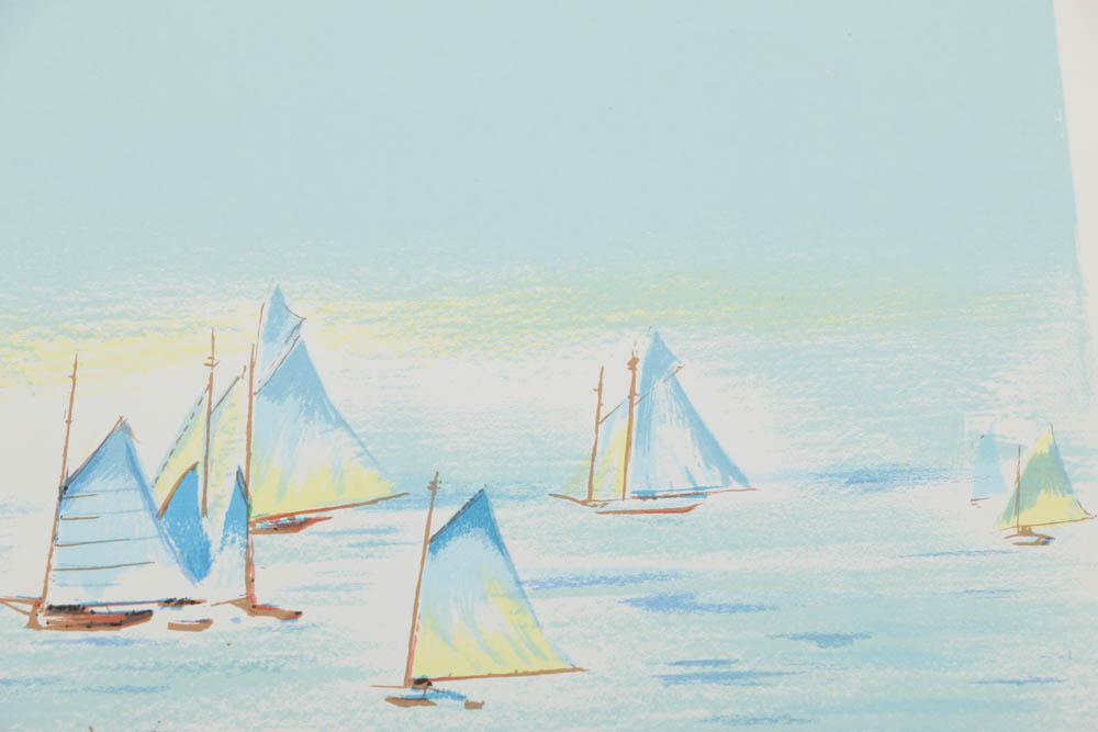 Pair of William Nelson Limited Edition Lithographs on Paper "Sunday by the Lake" and "Plenty of Advice"