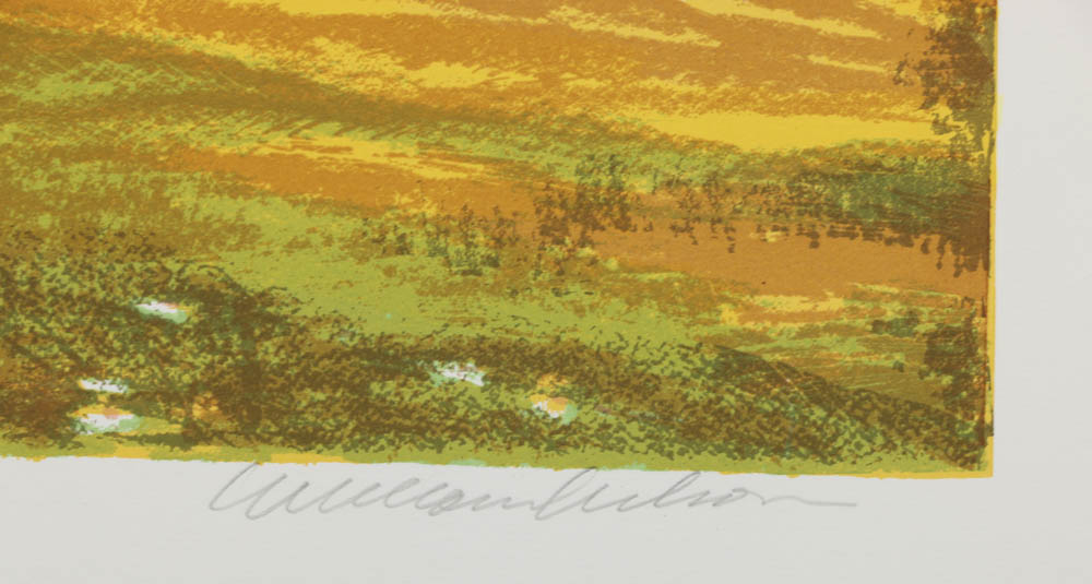 Pair of William Nelson Limited Edition Lithographs on Paper "Sunday by the Lake" and "Plenty of Advice"